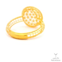 خاتم ذهب بتصميم دائري مزخرف - فخامة وأناقة شرقية ع...