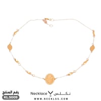 خلخال ذهب عيار 21تصميم وردة بيضاوي أنيق (KL.5009)