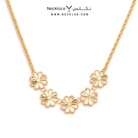 طقم ذهب نسائي أنيق بتصميم أزهار عيار 21 (TK.5215)