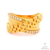 خاتم ذهب لازوردي عيار 21 (RNLZ.0310)