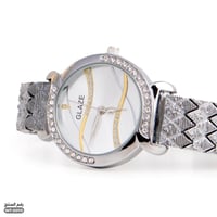 ساعة يد جلاز نسائية بتصميم فضي فريد (WF.0010)