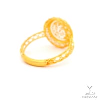 خاتم ذهب أصفر بتصميم دائري فاخر عيار 21 (RN.5665)