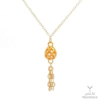 قلادة ذهب عيار 21 تصميم كرة ذهبية أنيقة (NC.5608)