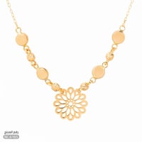 قلادة ذهب عيار 21 تصميم زهرة أنيقة (NC.6165)