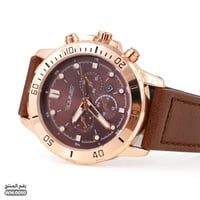 ساعة يد إليمبس رجالية بمينا وسوار جلد بني (WM.0010...