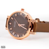 ساعة يد جلاز جلد بني للنساء (WF.0001)