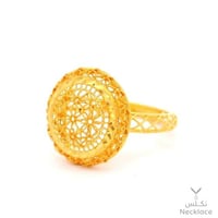 خاتم ذهب أصفر بتصميم دائري فاخر عيار 21 (RN.5665)