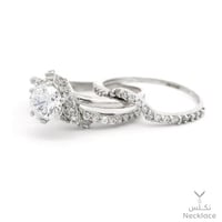 خاتم ذهب لازوردي أبيض عيار 18 (RNLZ.0430)