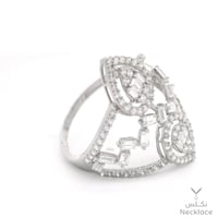 خاتم ذهب لازوردي أبيض عيار 18 (RNLZ.0436)