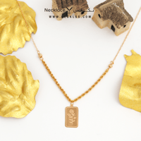 قلادة سبكة الورد بالسلاسال المبروم ذهب (NC.0047)