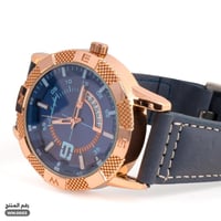 ساعة يد جلاز جلد أسود رجالية (WM.0003)