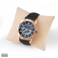 ساعة يد للرجال بسوار جلد أسود (WM.0011)