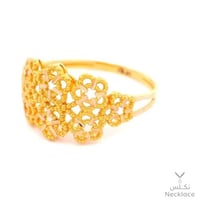 خاتم ذهب بتصميم زهري أنيق عيار 21 (RN.5443)