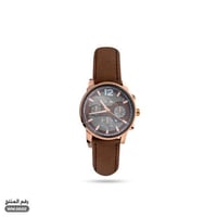 ساعة يد رجالي جلاز جلد بني غامق (WM.0002)