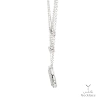 قلادة ذهب ابيض لازوردي عيار 18 (NCLZ.0013)