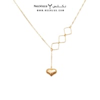 قلادة ذهب عيار 18 قلب يجمع بين الفخامة والأنوثة (N...