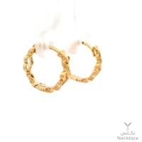 حلق ذهب بتصميم قلوب عيار 18 (ER.5385)