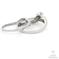 خاتم ذهب لازوردي أبيض عيار 18 (RNLZ.0430)