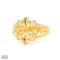خاتم ذهب عيار 21 تصميم زهرة عصرية (RN.5697)