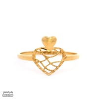 خاتم ذهب عيار 18 تصميم قلب مفتوح فخم (RN.5736)