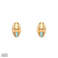 حلق ذهب عيار 21 تصميم بيضاوي فاخر (ER.5438)