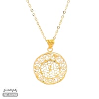 قلادة ذهب عيار 21 بنقوش فريدة وساحرة (NC.6090)