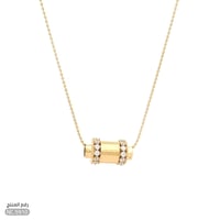 قلادة ذهب عيار 18 اسطواني مزينة بفصوص فخمة (NC.591...