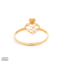 خاتم ذهب عيار 18 تصميم قلب مفتوح فخم (RN.5736)