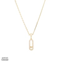 قلادة ذهب عيار 18 مرصعة بفصوص كريستالية فاخرة (NC....