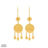 حلق ذهب عيار 21 تصميم زهرة فاخرة (ER.5430)