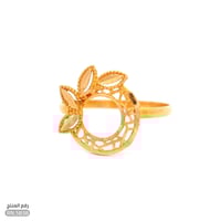 خاتم ذهب عيار 21 تصميم دائري فاخر (RN.5838)