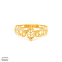 خاتم ذهب عيار 21 تصميم مفتوح بنقوش فريدة (RN.5501)