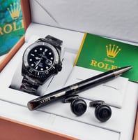 طقم ساعة رجالي مع قلم وكبك