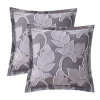 مفرش روزي مايكروفايبر نفر ونص 5 قطع-رصاصي غامق مشج...