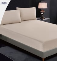 طـقـم شـرشـف 3 قـطـع مـزدوج -بيج