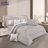 مفرش ريمي منفوخ مايكروفايبر وجهين | نفر و نص 5 قطع