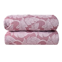 مفرش روزي مايكروفايبر مزدوج 8 قطع-أحمر مشجر