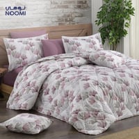 مفرش ايليف قطن تركي 100% مشجر | نفرونص 5 قطع