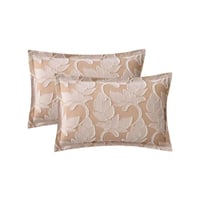 مفرش روزي مايكروفايبر نفر ونص 5 قطع-بيج فاتح مشجر