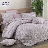 مفرش ايليف قطن تركي 100% مشجر | نفرين 8 قطع