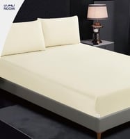 طـقـم شـرشـف 3 قـطـع مـزدوج -اوف وايت