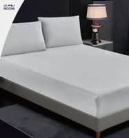 طـقـم شـرشـف 3 قـطـع مـزدوج -رمادي