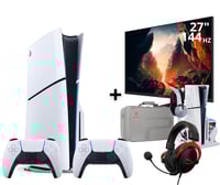 بلايستيشن 5 سليم سي دي يدتين تحكم + شاشة العاب مقا...