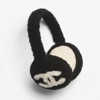 غطاء أذن صوفي للشتوية بلونين من شانيل بتطريز الشعا...