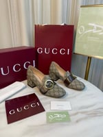 حذاء GG سوبريم بلوندي 55 من قوتشي - بيج مع بني