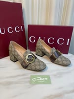 حذاء GG سوبريم بلوندي 55 من قوتشي - بيج مع بني