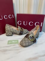 حذاء GG سوبريم بلوندي 55 من قوتشي - بيج مع بني