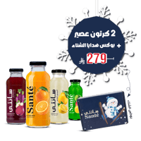 2 كرتون عصير مع بوكس هدايا سانتي ( زجاج )