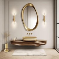 مرآة أورورا خشبية راقية (موديل MR-0013)