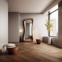 مرآة فلورين خشبية راقية (موديل MR-0018)